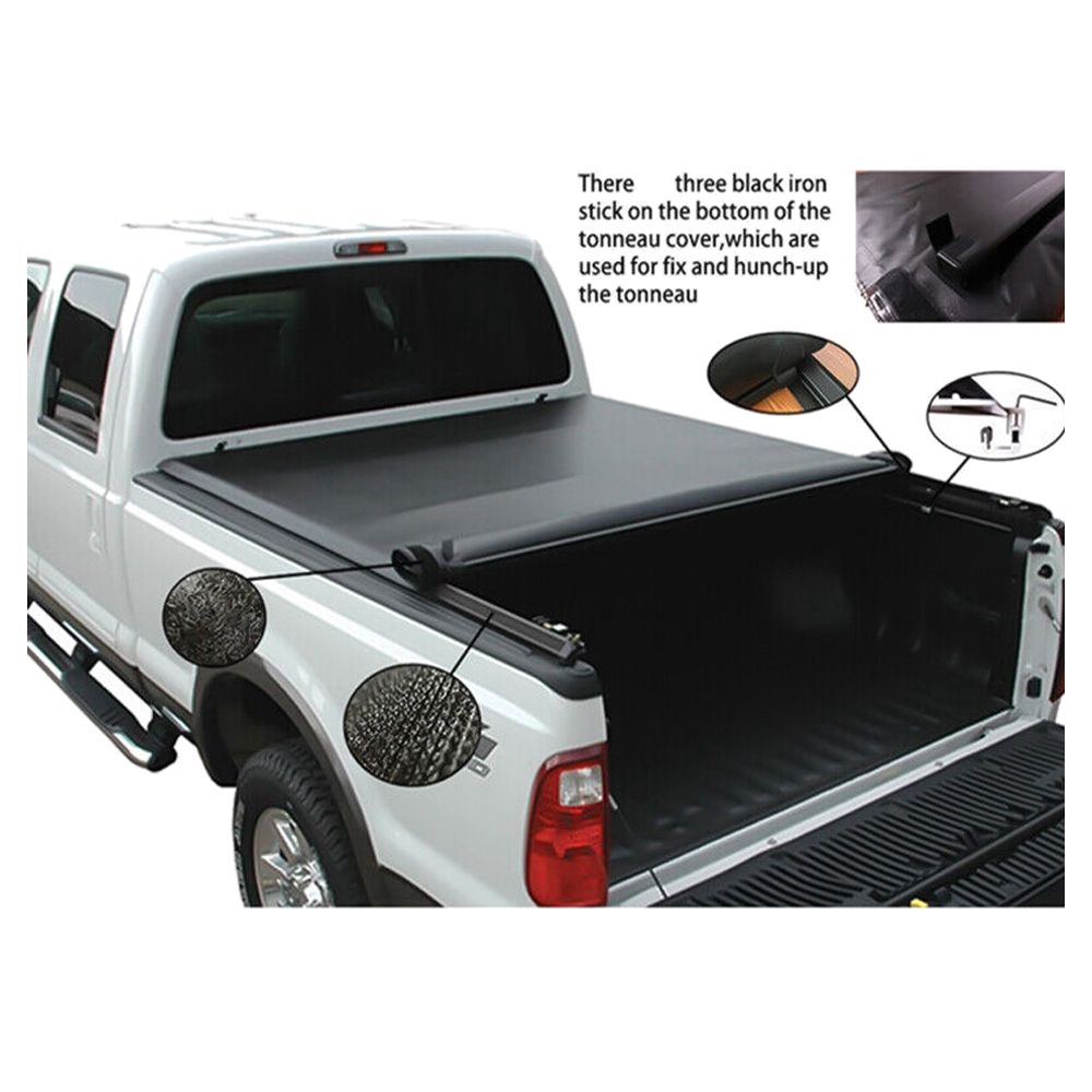 Fits 14-21 T Oyota Tundra Roll Up 8ft Long Bed Soft Lock Truck Bed T Onneau Cover--A86408-ADV-12-RT093