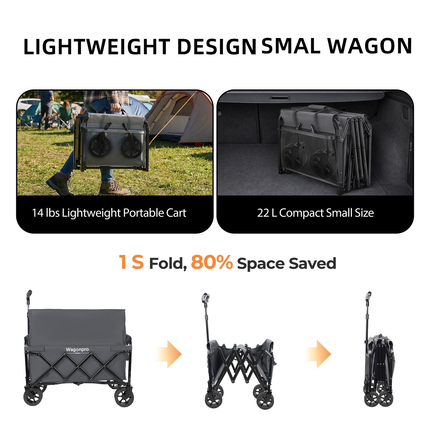 Upgraded 5x2  Wide Wheels- Expandable Dual- Layer Utility Wagon With   Extra Space  220lbs Capacity Grocery Cart For Camping  Shopping  Sports  Gardening  Fishing  Gray