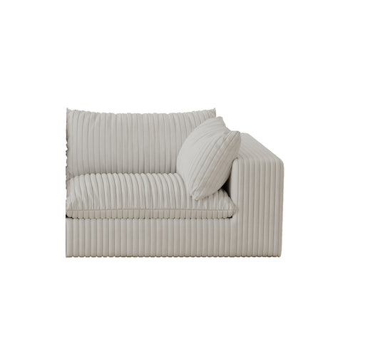 Cloud Sofa,Corduroy Fabric,Deep Seat Couches,Double-layer Design,Removable  Cushion,No Assembly, DIY Combination For Living Room, Bedroom,Conference Room ,Apartment,White