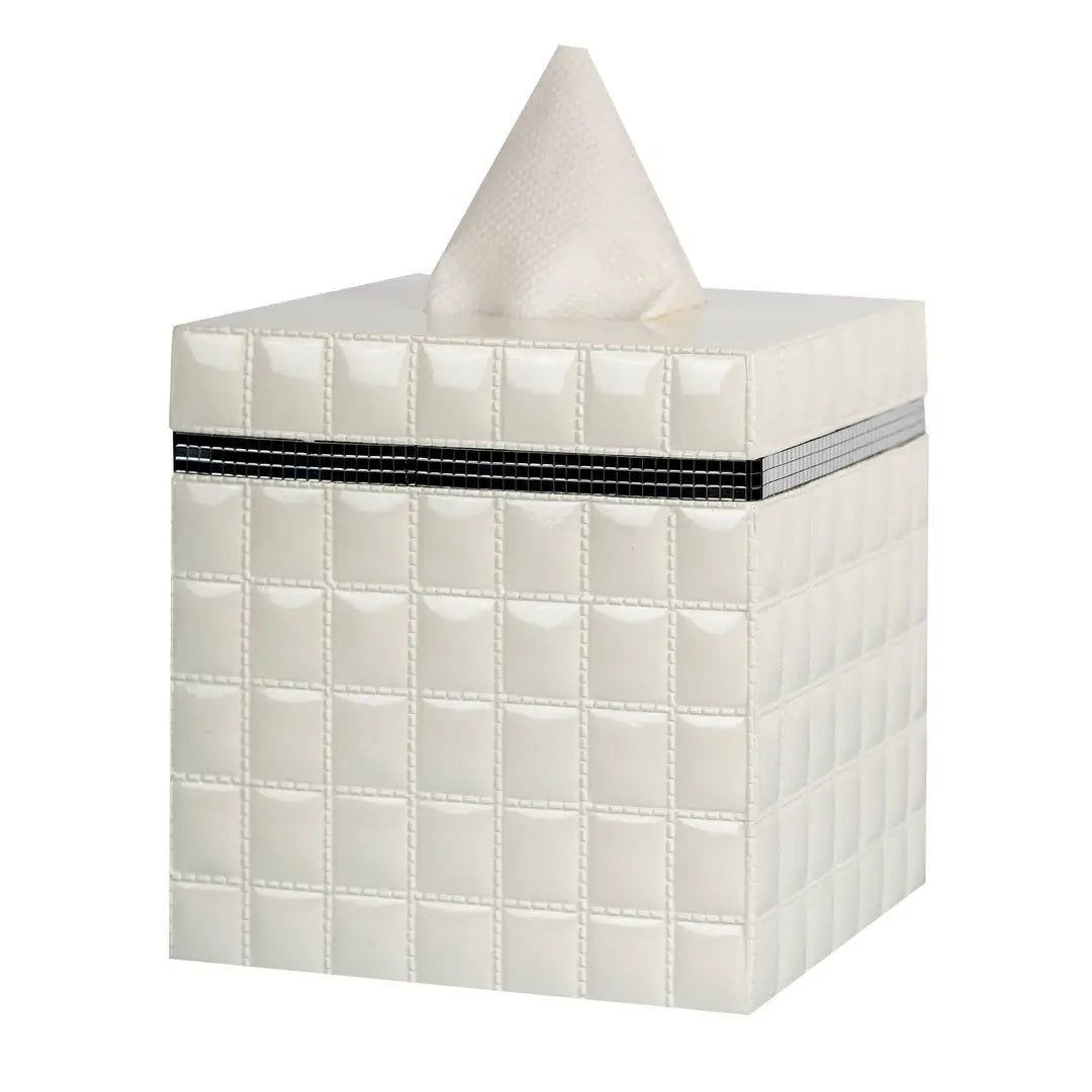 Tissue Box Cover  Resin Square Facial Tissue Box Holder White