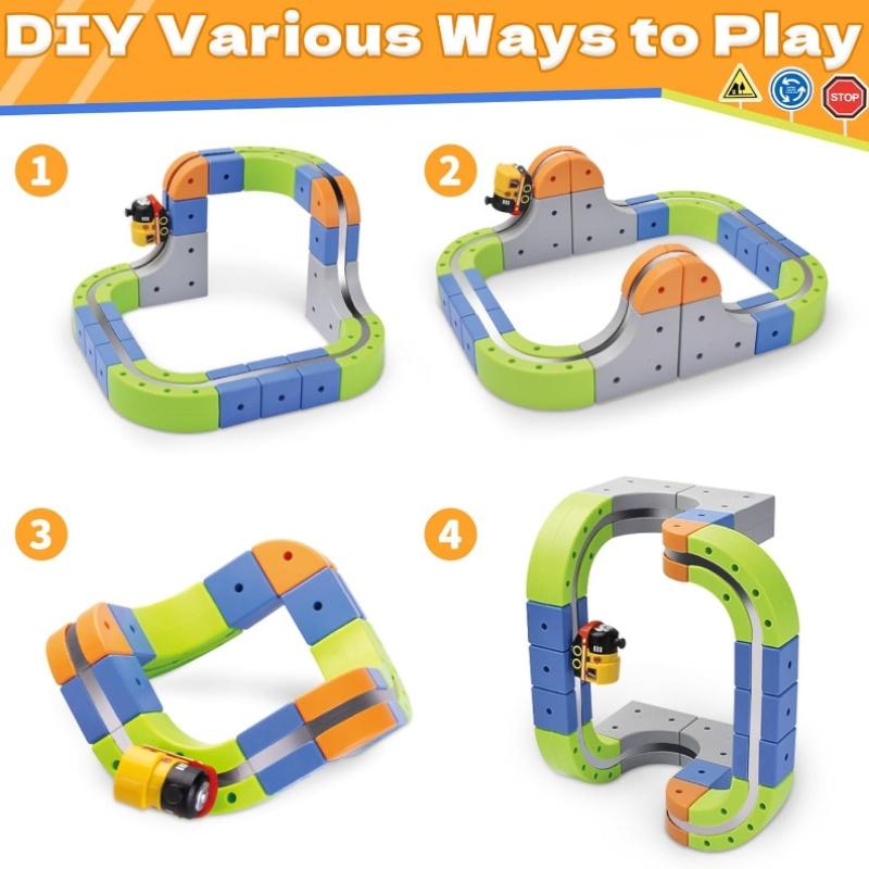 101-Piece Electric Train Track Toy Set Rechargeable Electric Train & DIY Assembly Track Kit  Creative Building Block Racing Track Suitable For Toddlers And Children Ages 3 And Up,Pickup Only