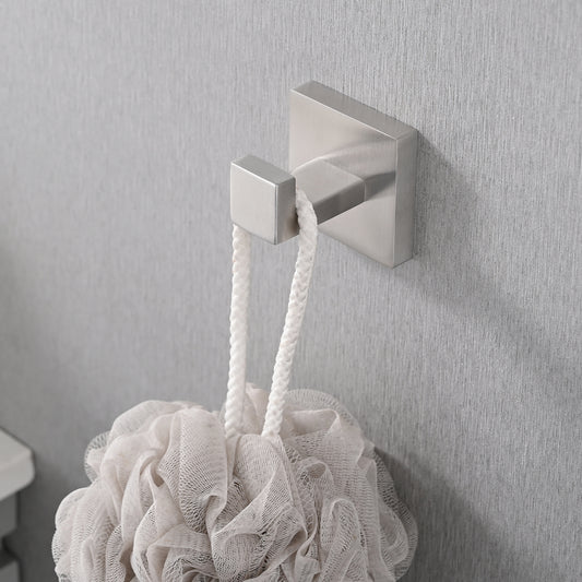 5-Piece SUS304 Bathroom Set Towel Bar Ring   Hooks   TP Holder, Brushed Finish