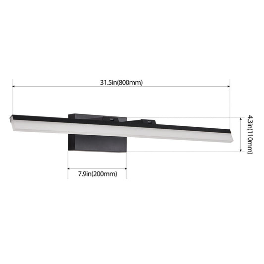 32 Inch Modern LED Bathroom Vanity Light -Sleek Black Metal Wall Light For Mirror, Dressing Room Or Sink Area