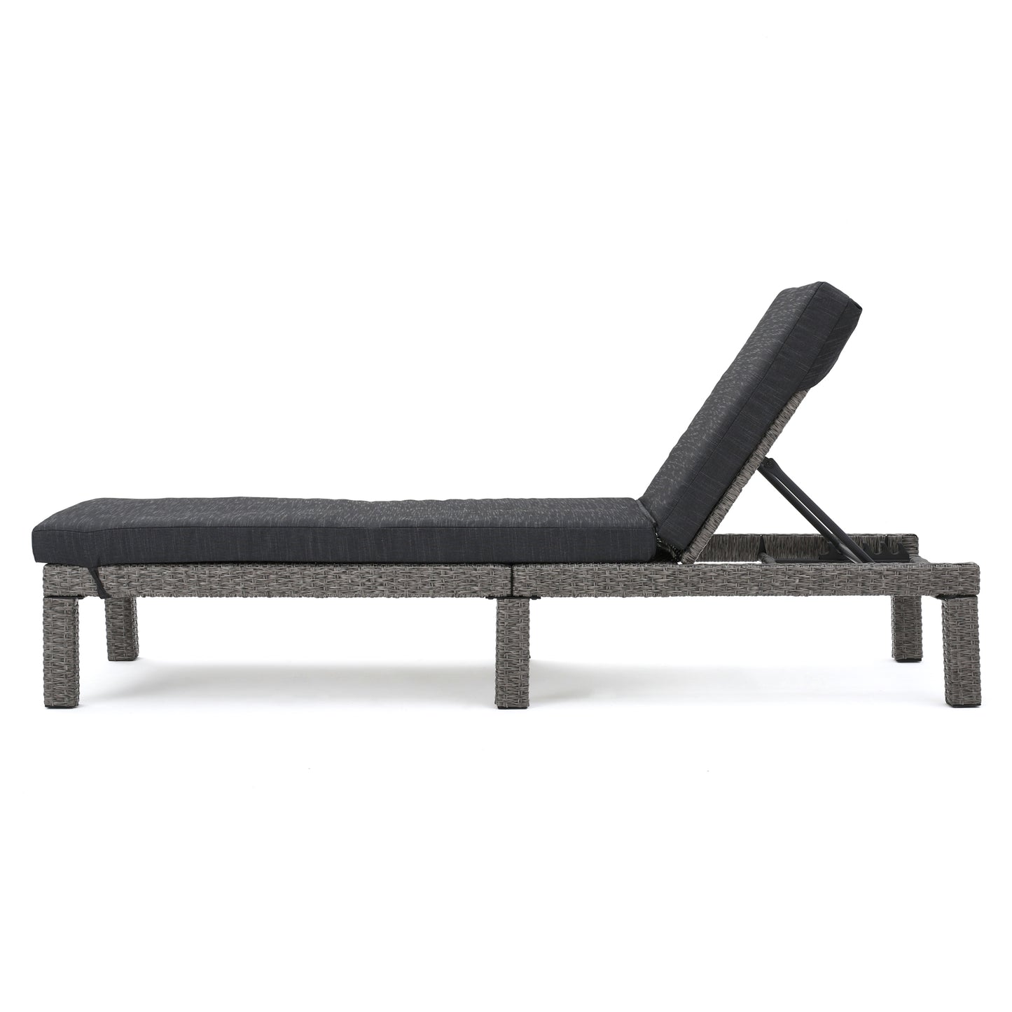PUERTA KD CHAISE LOUNGE, MIXED BLACK FRAME WITH DARK GREY CUSHION