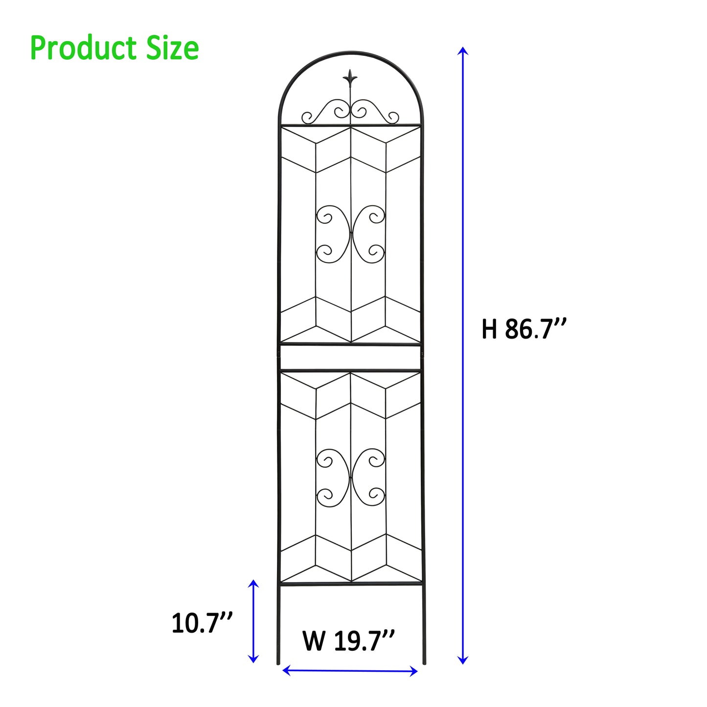 2 Pack Metal Garden Trellis 86.7  X 19.7  Rustproof Trellis For Climbing Plants Outdoor Flower Support Black