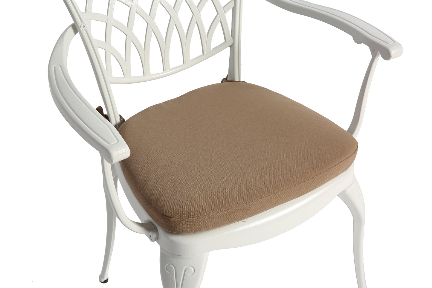 3 Piece Patio Bistro Set Cast Aluminum Bistro Table And Chairs Set Of 2 With Umbrella Hole,All Weather Metal Bistro Table Set,Outdoor Patio Furniture Set For Garden With Cushion White