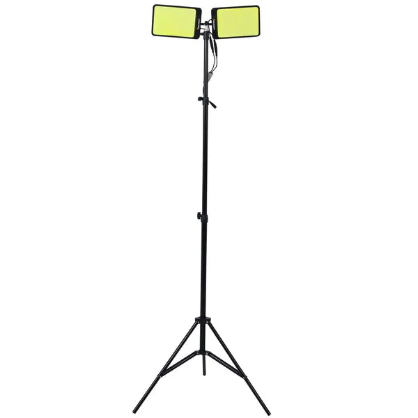 LED Work Light With Stand, 11200 Lumen Dual-Head Tripod Lights Construction, Outdoor Construction Light Stand Portable Stand Work Light With Remote, Waterproof Versatility Light For Jobsite Back-yard