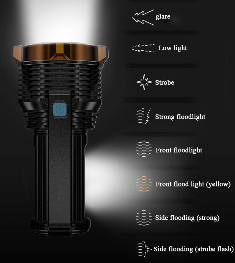 LED Torch USB Rechargeable COB Flashlight Spotlight Camping Light Most Powerful Work Light