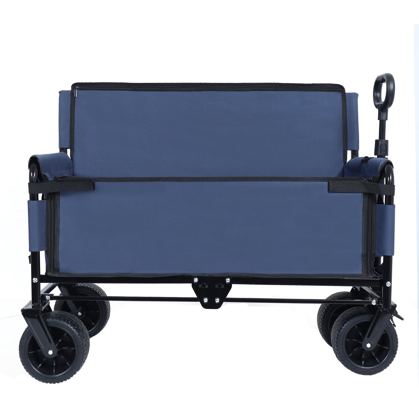 3- In- 1 Convertible Folding Wagon Cart With Bench Seat & Storage -  500lbs Heavy- Duty Utility Wagon  180L Capacity All- Terrain Wheels For Camping  Beach  Sports  Garden  Dark Blue