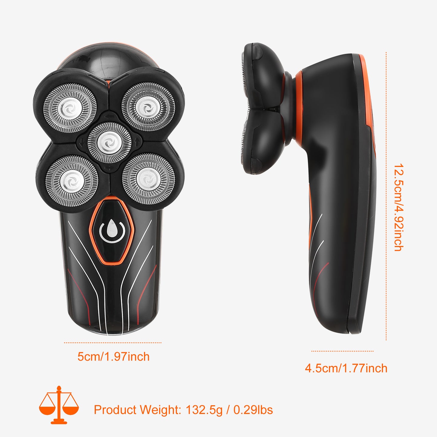 4D Electric Shavers Razor IPX7 Waterproof Wet & Dry 5 Floating Head Rotary Shavers Rechargeable Beard Trimmer Shaving Razor For Men