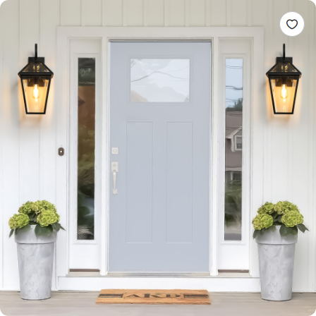 21inch H 2 Pack Outdoor Wall Lantern Light   Modern Black Metal & Clear Glass Sconce For Porch, Patio, And Garden Lighting Bulb Not Included