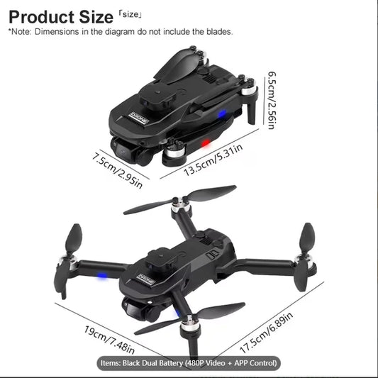 F196 Beginner-Friendly FPV Drone With Dual Cameras & Obstacle Avoidance - 480P Video, Optical Flow Hover, WiFi App Control, Foldable Design, Dual Batteries, Storage Bag, Extra Parts & Remote Included