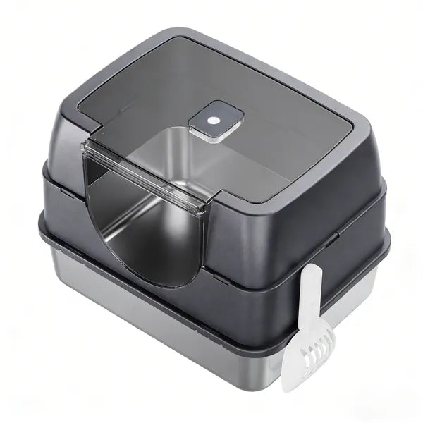 Galaxy Enclosed Gray Cat Litter Box, Sealed To Prevent Odors And Sanding, Stable And Durable, Suitable For Pet Families Worldwide