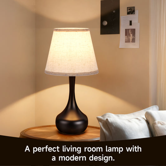 3-Way Dimmable Set Of 2 Small Bedside Lamps For Night Stands, Black Desk Lamps For Kids Room,Office,Living Room, End Table LED Bulbs Included