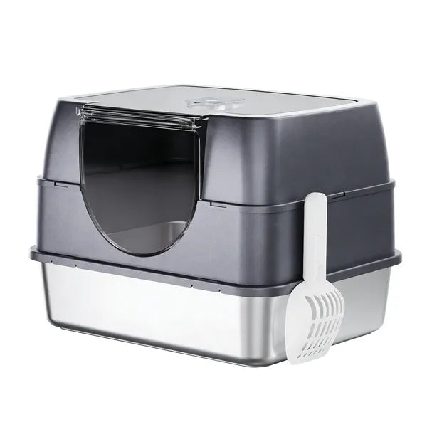 Galaxy Enclosed Gray Cat Litter Box, Sealed To Prevent Odors And Sanding, Stable And Durable, Suitable For Pet Families Worldwide