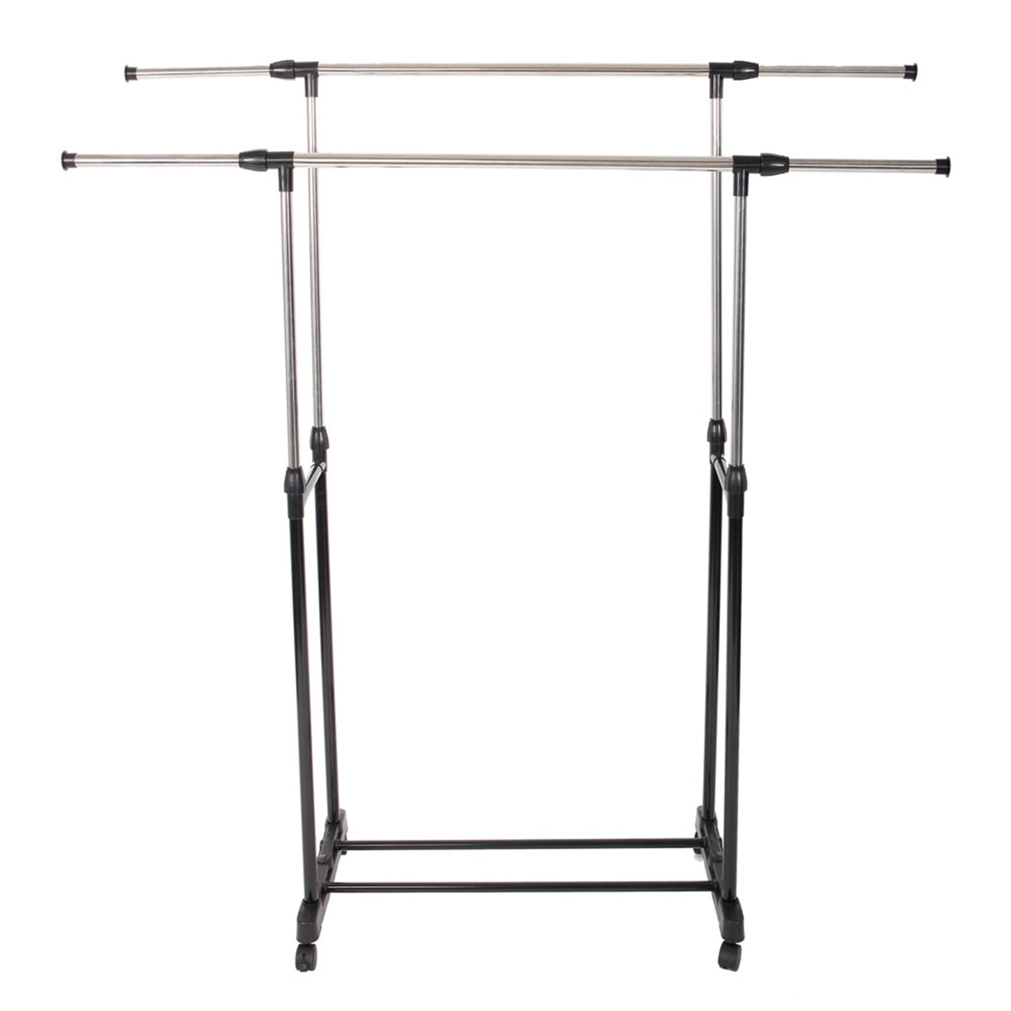 Clothes Garment Rack Rolling Portable Hanging Rack,Double Rail Adjustable Extendable Hanger Rail Stand Collapsible Clothing Rack Shelf With Lockable Wheel