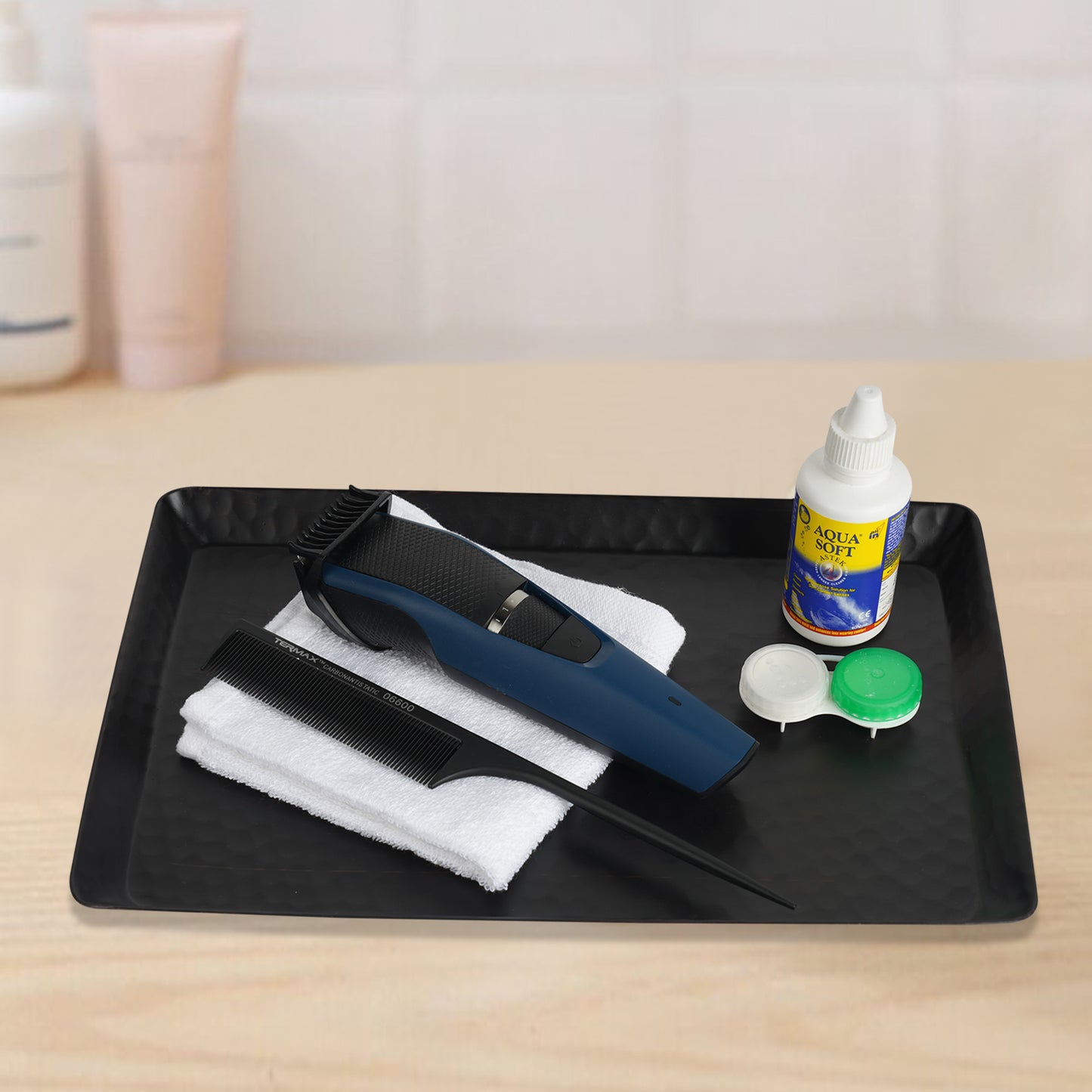 Vanity Tray Hammered Rectangular Vanity Tray With Padded Bottom  Oil Rubbed Bronze Finish