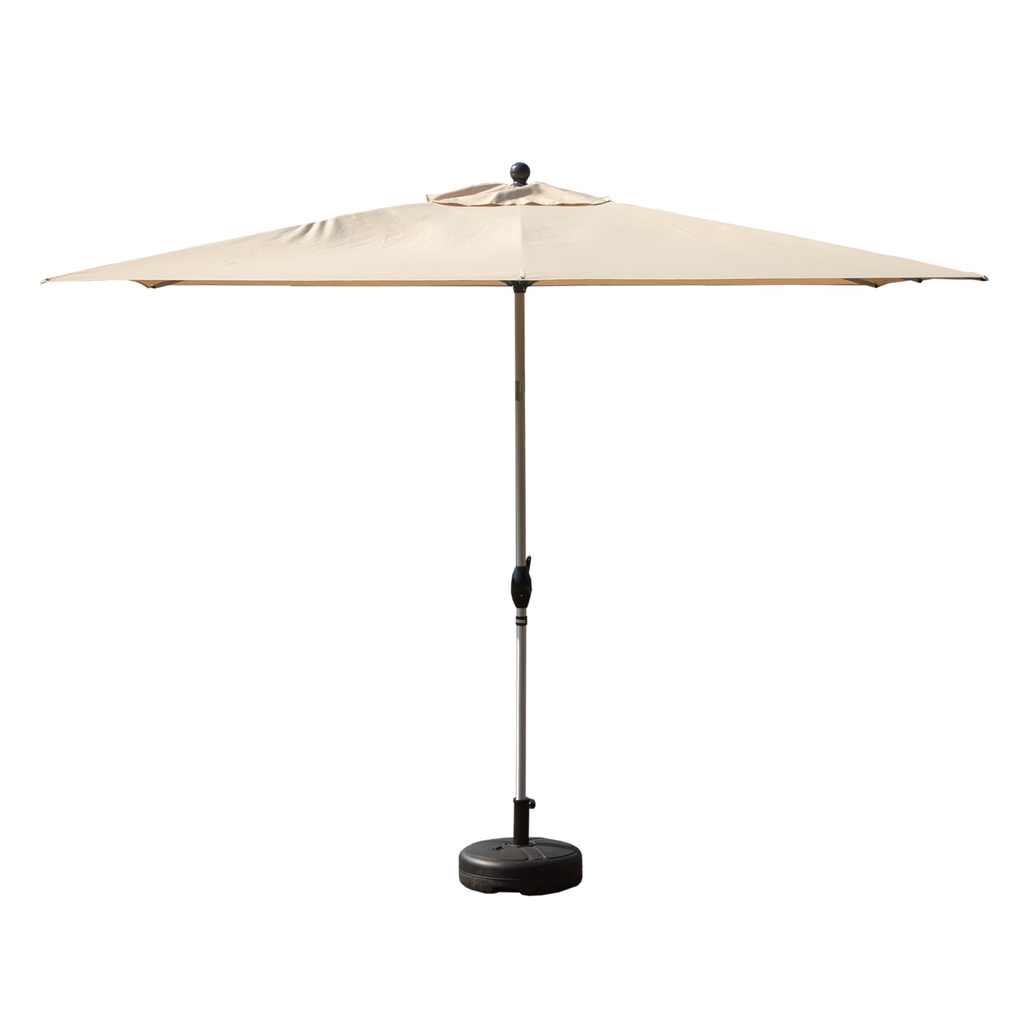 Rectangle Patio Umbrella With Crank Lift And Tilt Function, Beige   Base Not Included