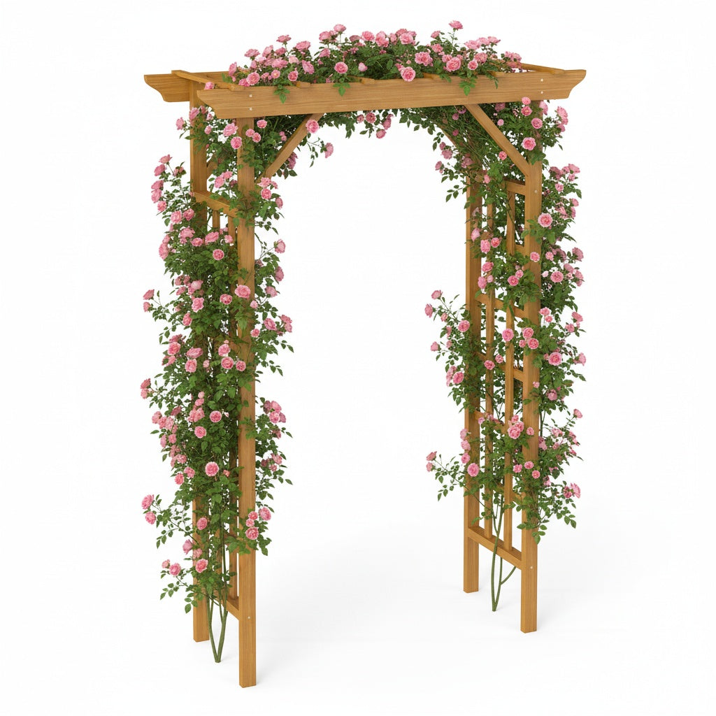 Wooden Arbor, Wedding Arch For Ceremony, Wood Trellis For Plant Climbing, Christmas Decor Pergola For Garden