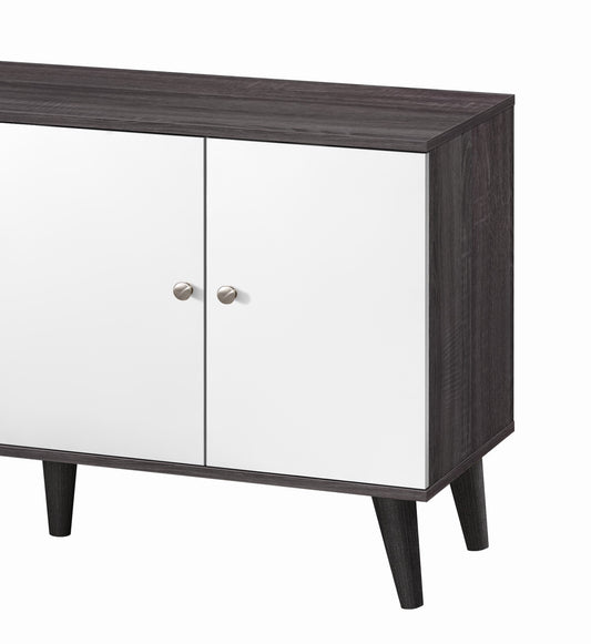 Amidon TV Stand For TVs Up To 47.3  , With 2 Storage Shelves& 1 Cabinet, Modern Entertainment Centre For TV In Living Room In Dark Gray    White