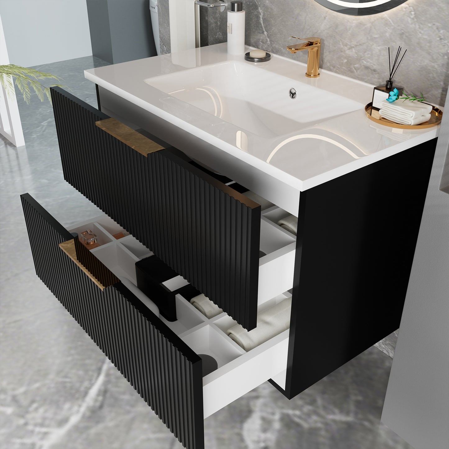 075 Cabinet Black Without Sink