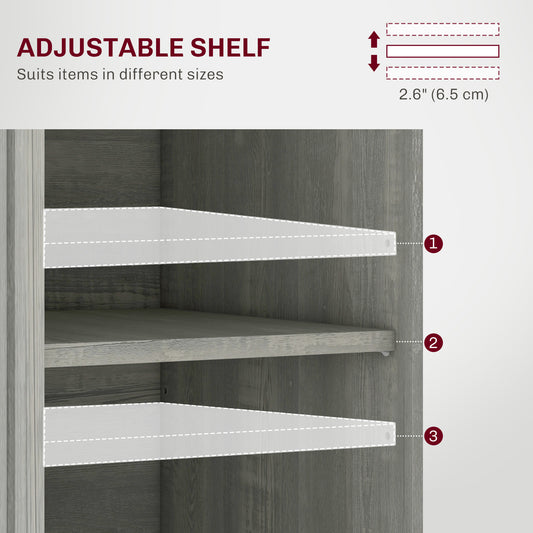 Kitchen Storage Cabinet, Sideboard Floor Cupboard With Solid Wood Top, Adjustable Shelf, And 3 Drawers, Light Gray