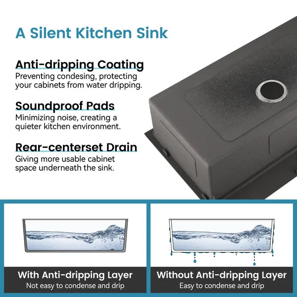 Stainless Steel Kitchen Sink, 33'x22' Single Bowl, Overmount Handmade Sink In Black, With Cutting Board, Colander-Unable Ship Weekends, TK And TEMU Only For Pickup