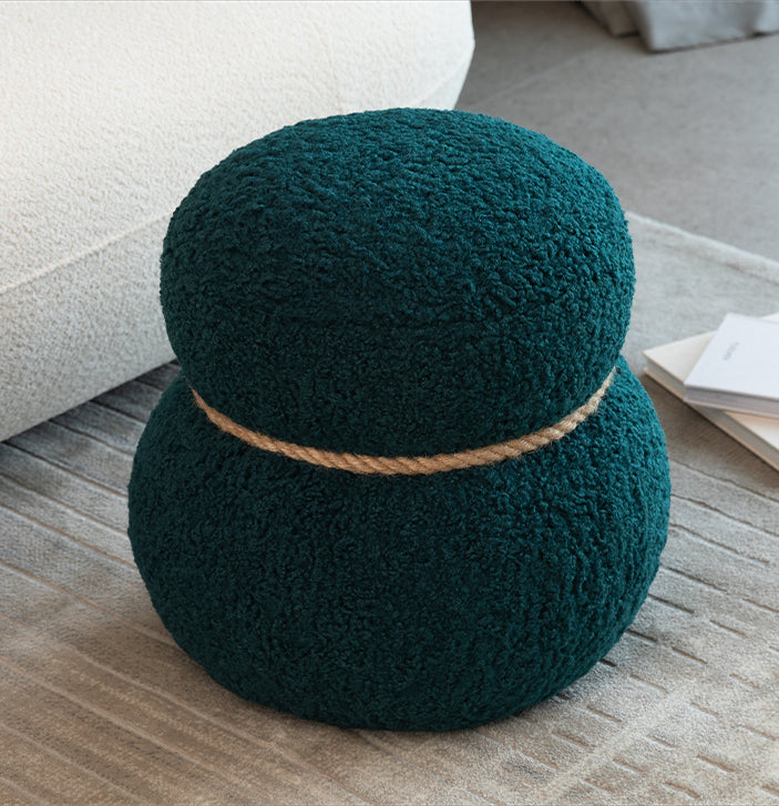 WKJ1Y Dark Green Snowman Stool, Seat Body Width 14.56 Inches, Round Belly, Playful Cute, Suitable For Any Space