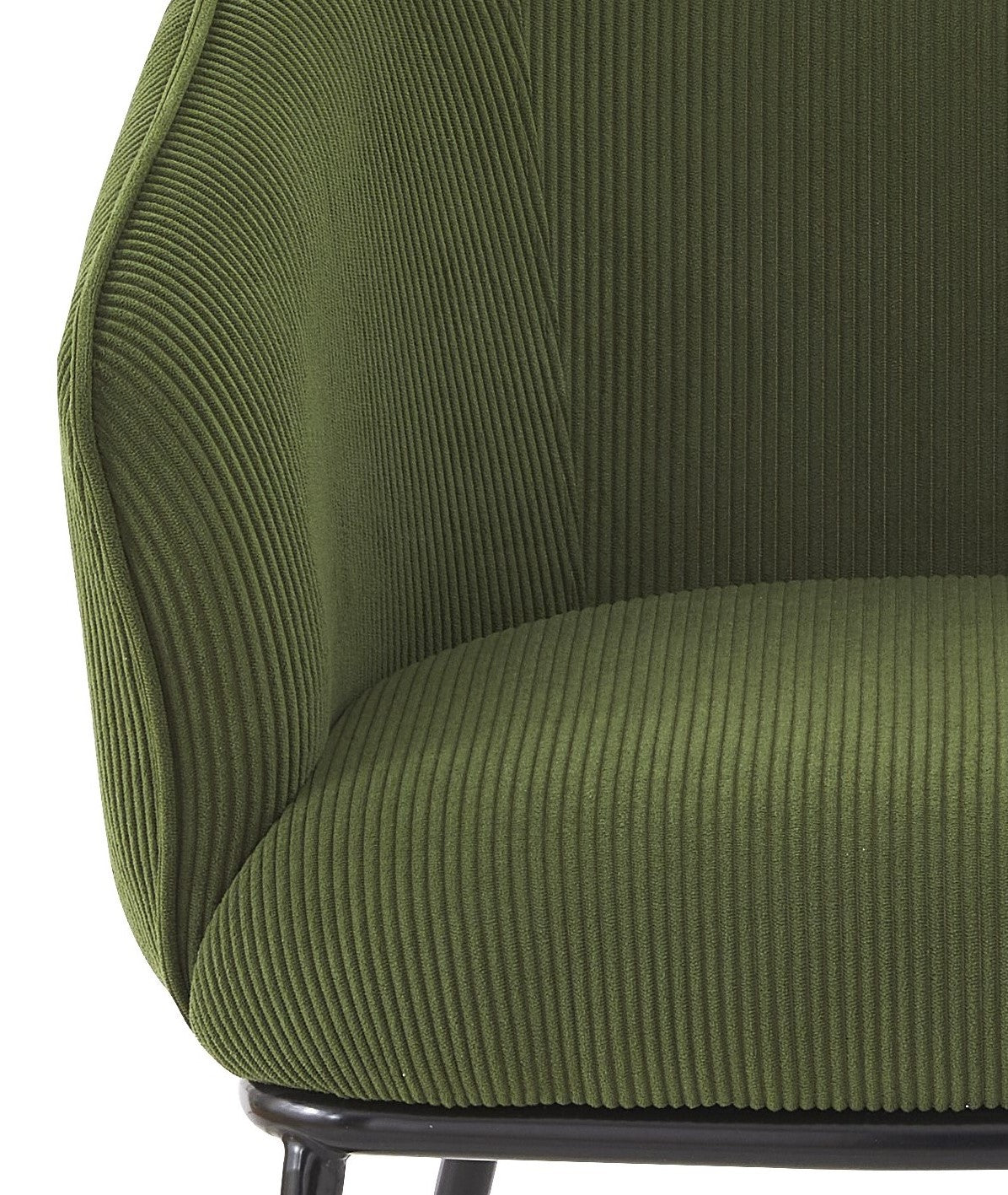 Modern Corduroy Accent Chair, Upholstered Armchair With Metal Legs, Mid-Century Barrel Chair For Living Room Bedroom, Easy Assembly