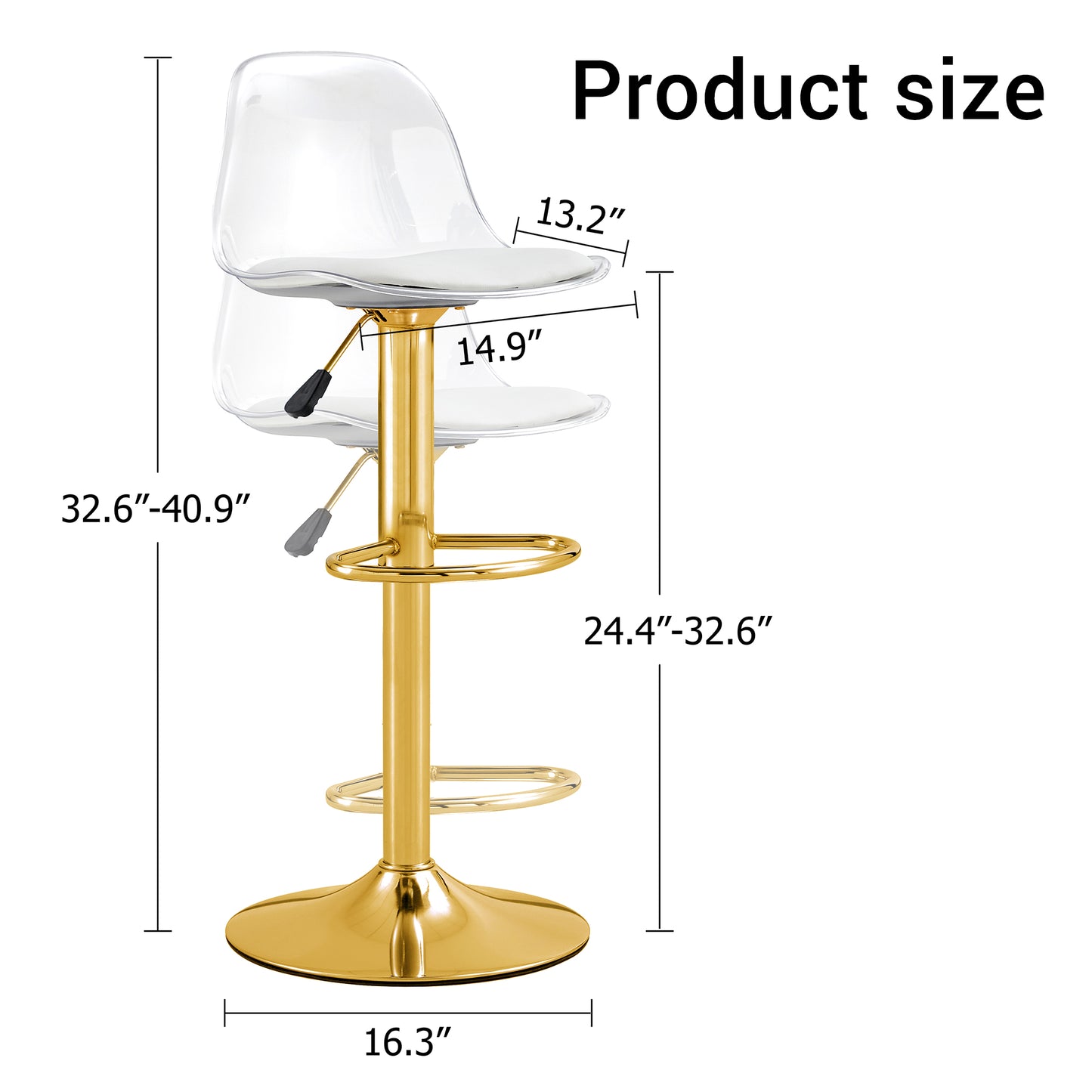 Modern Minimalist Bar Chairs And Bar Stools. Can Rotate 360  And Adjust Lifting. PET Backrest And PU Seats. Set Of 2. Suitable For Bars, Restaurants, And Front Desk Cashiers.
