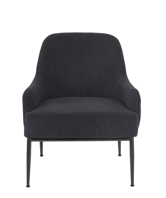 Black Velvet Accent Chair, Modern Upholstered Armchair With Metal Legs, Comfy Side Chair For Living Room Bedroom