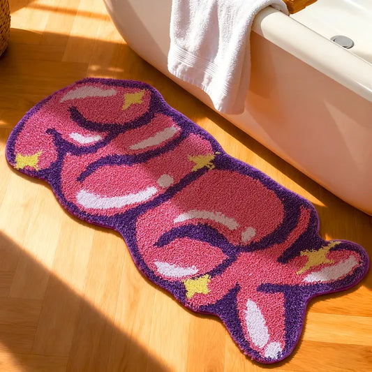 Color Rug For Bedroom, 2X3" Fluffy Thick Soft Living Room Rugs, Non Slip Absorbent Floor Mat, Cute Washable Microfiber Non-Slip Small Shower Mat, Aesthetic Modern Home Decoration Birthday Gifts