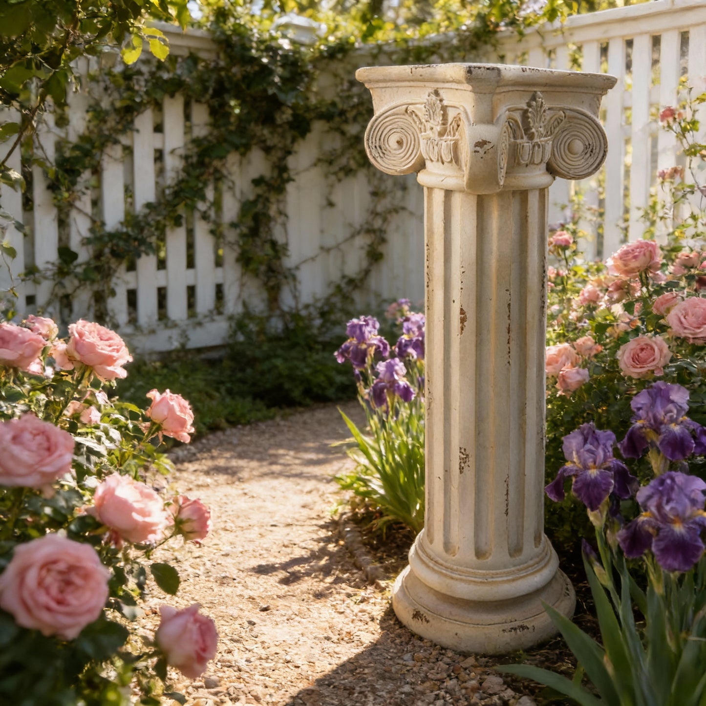 Pedestal Column Plant Stand 28.93   Tall Roman Column With Base Roman Pillar Greek Column Magnesium Oxide Statue Sculpture Pedestal Stand Holder For Indoor Outdoor Wedding Birthday Party Decorate