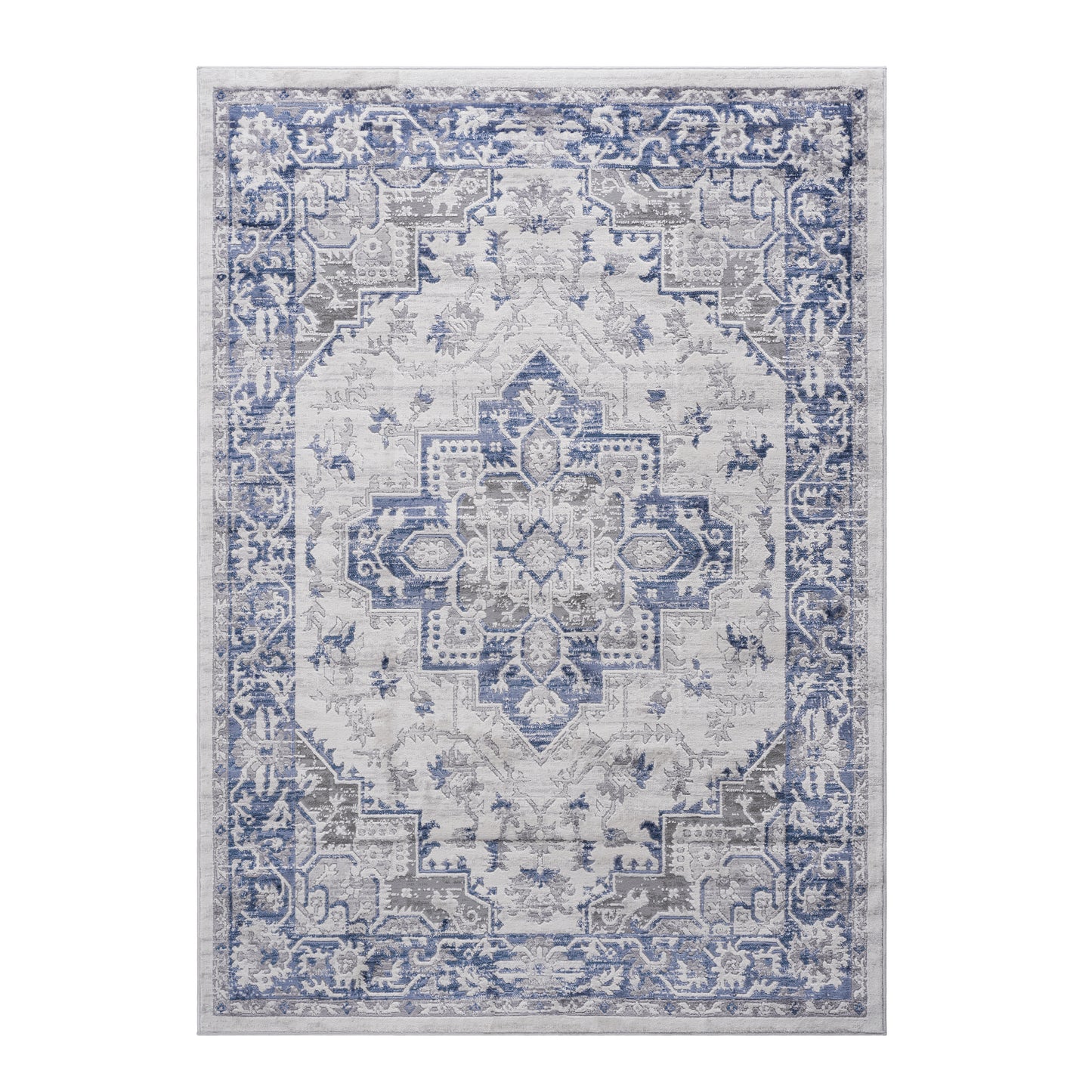MARFI  5X7 Blue  Grey  Oriental Area Rug