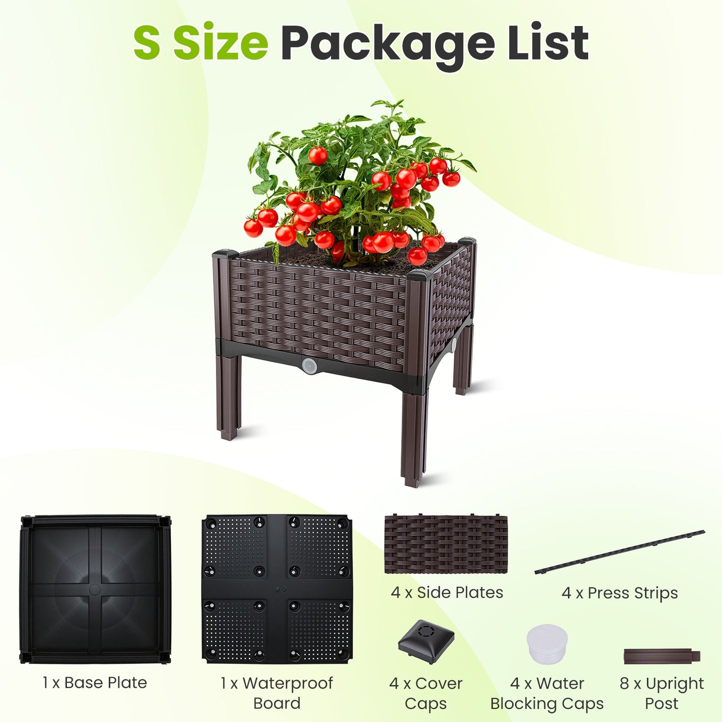 1Pc Outdoor Raised Garden Bed With Legs Elevated Planter Box With Self Watering System For Garden Patio Balcony Vegetables Flowers Herbs PP Plastic Box Easy Assembly