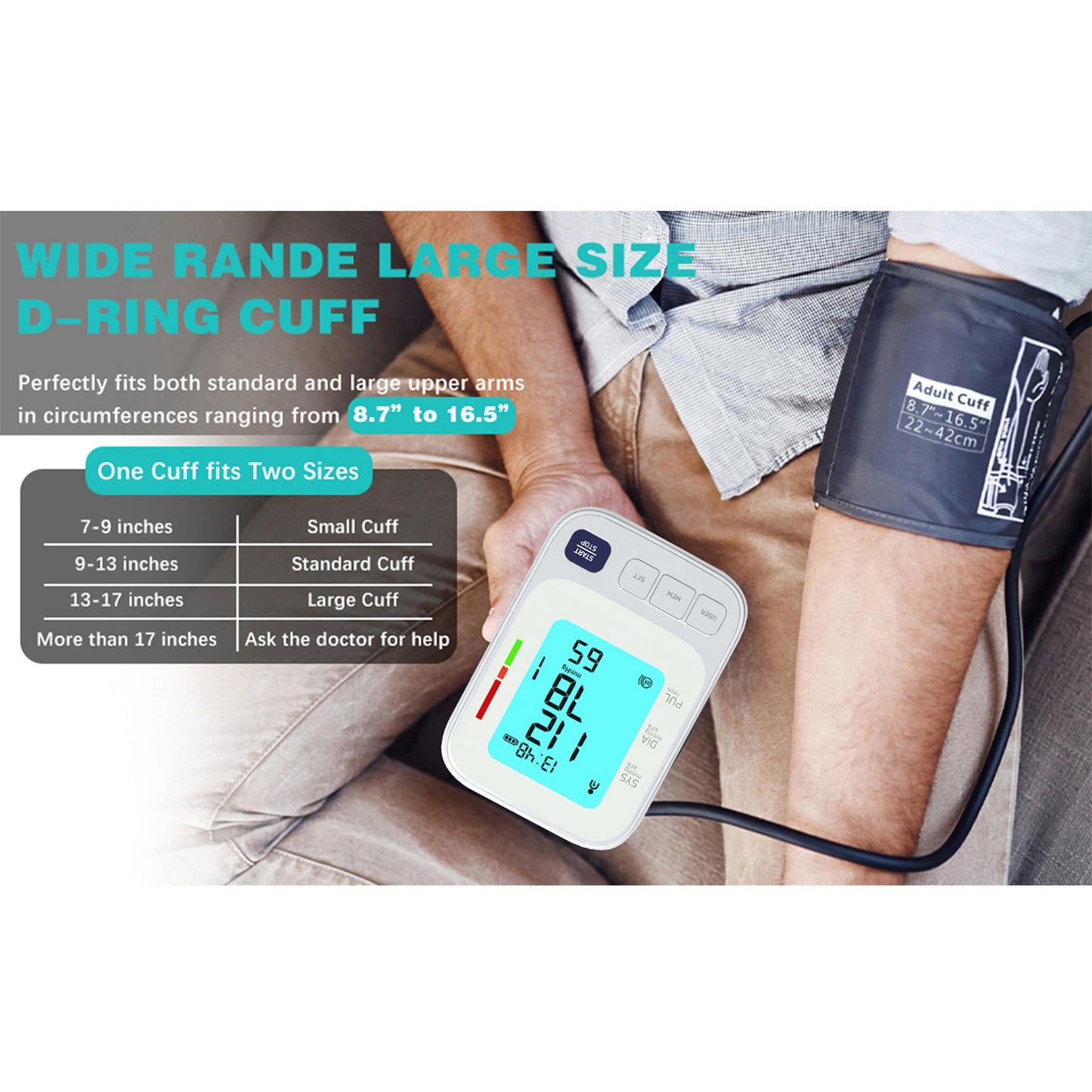 Blood Pressure Gauge LCD Display Smart Storage Portable Accurate Arm Cuff Blood Pressure Meter For Home