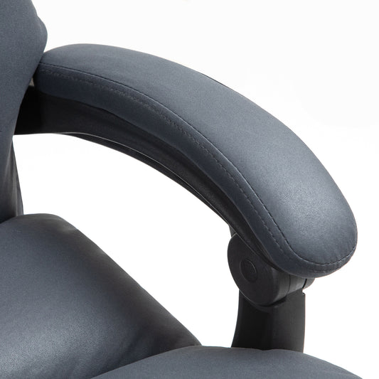 Microfibre Massage Office Chair, Heated Reclining Chair With Footrest