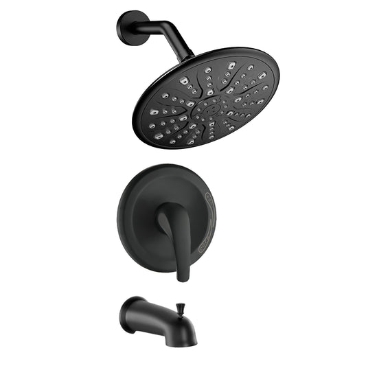 Single Handle Rain Showerhead With Handheld Shower Combo Set With Tub Spout  Valve Included