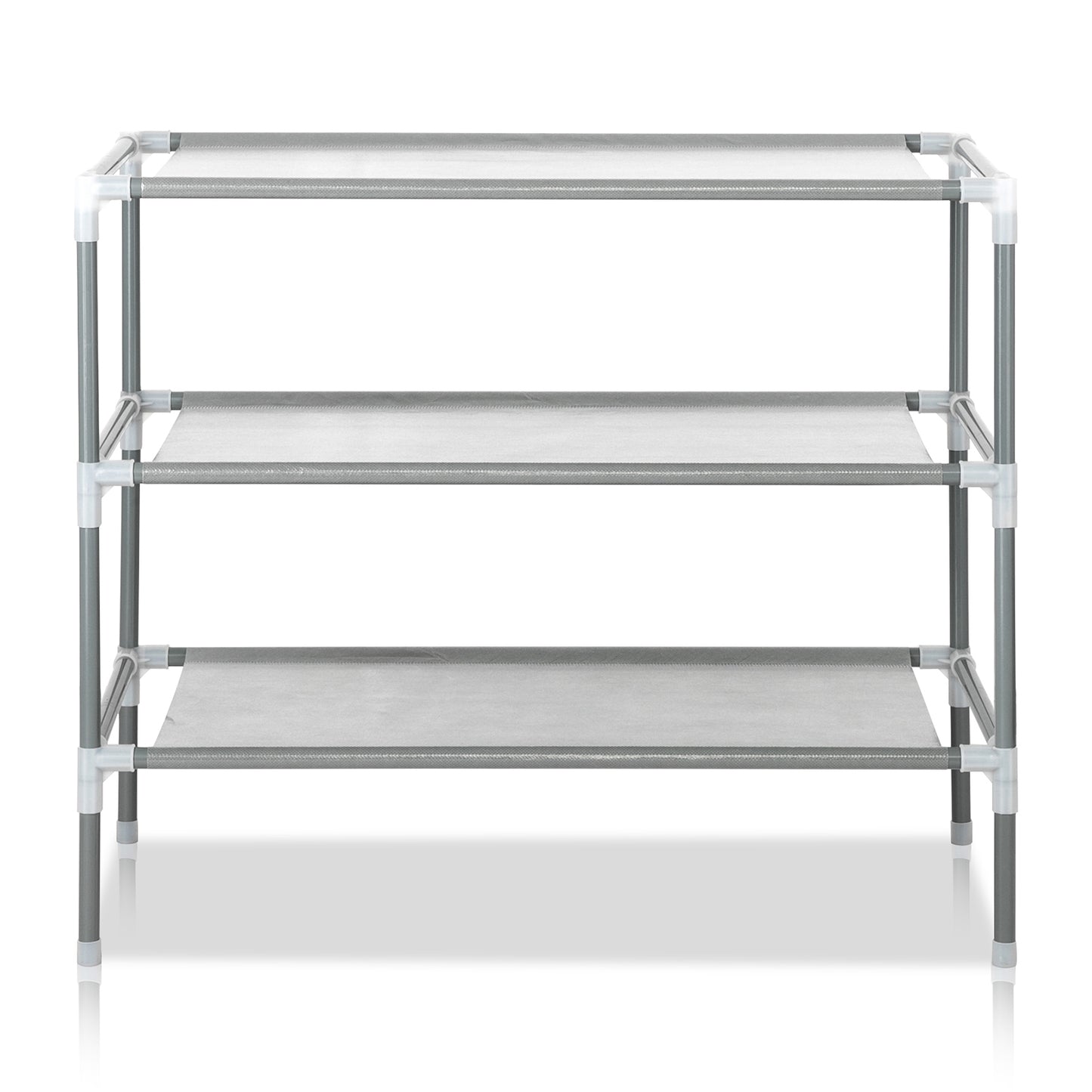 3 Tier Non Woven Fabric & Steel Shoe Rack,Stackable Shoe Rack Storage Shelves,Vertical Shoe Tower Stand,Space Saver Shoe Storage Shelf,with Metal Frame,for Bedroom Living Room Closet Hallway