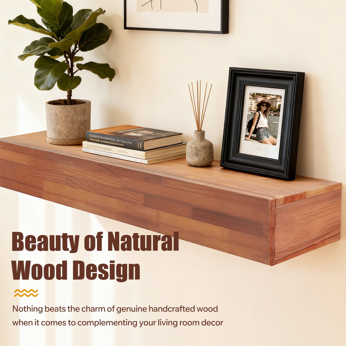 72  Rustic Wood Fireplace Mantel,Wall-Mounted & Floating Shelf For Home Decor