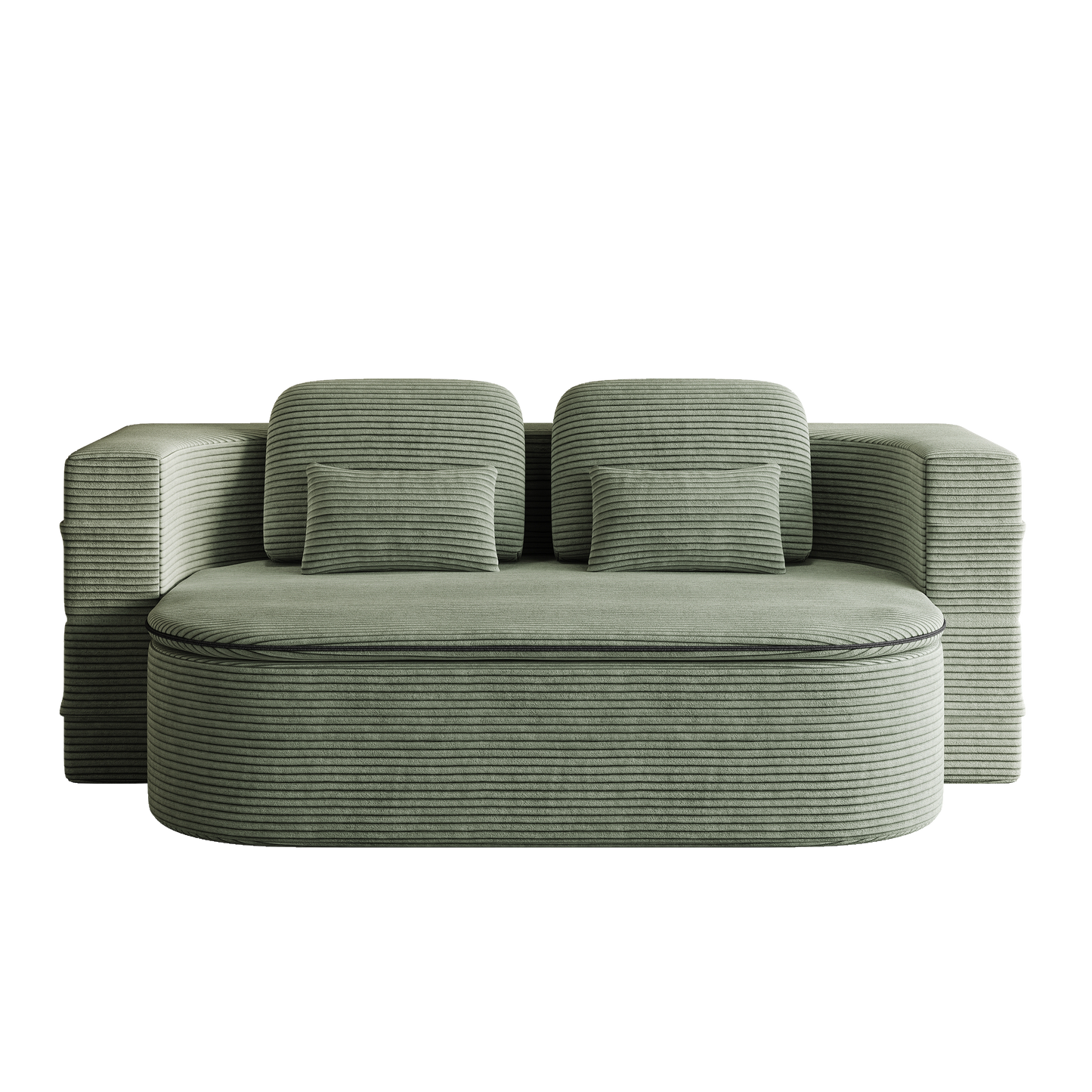 75''2-in-1 Foldable Sofa,Convertible Sleeper Foam Sofa Bed With Multi Functional Blanket, Corduroy Floor Folding Sofa Bed,  Floor Sofa Lounge Sofa For Living Room Bedroom Lounge Studio