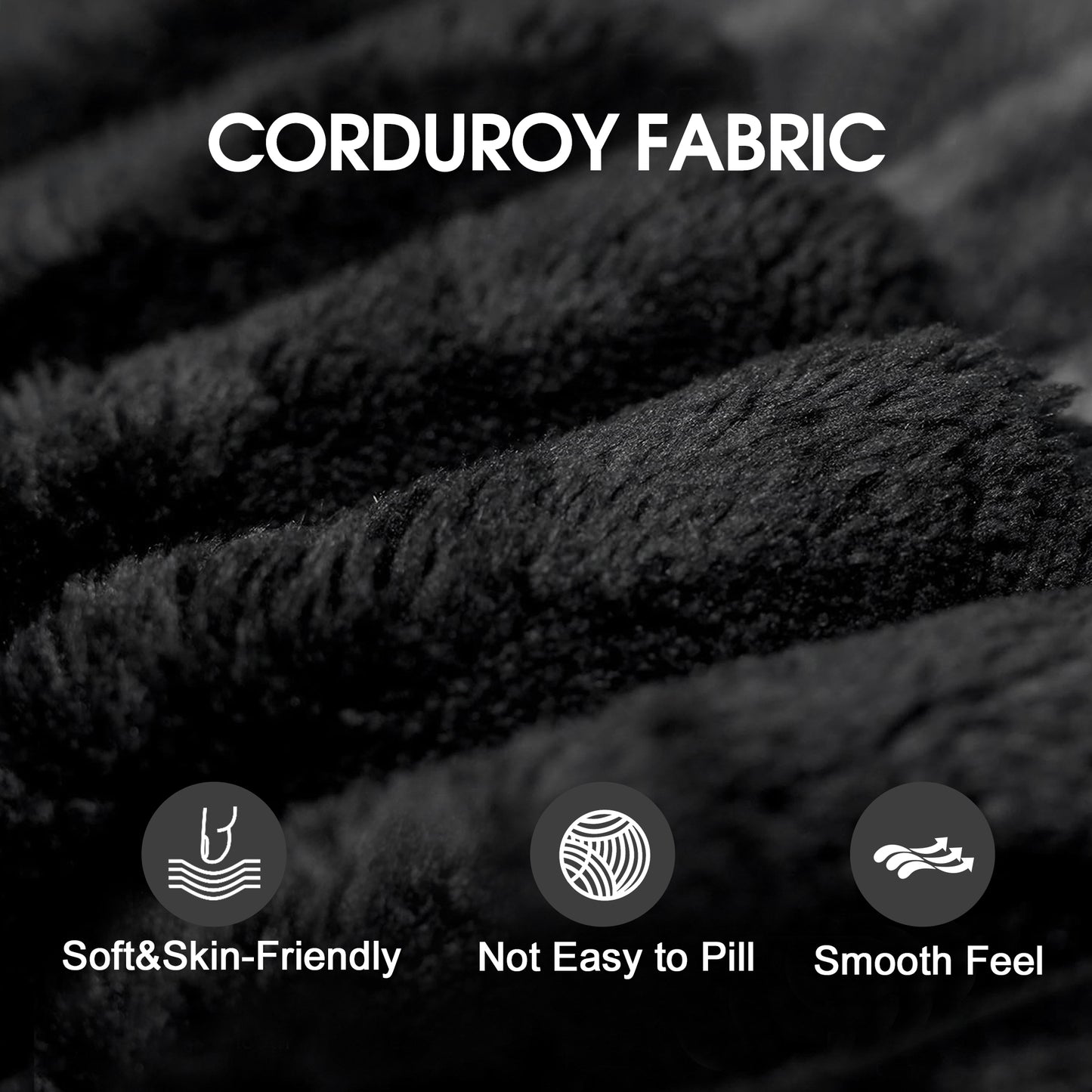 Cloud Sectional Couch,Modern Modular Sofa With Deep Seat, Upholstered Couches For Living Room Bedroom,No Assembly Required,Black Plush Corduroy Fabric