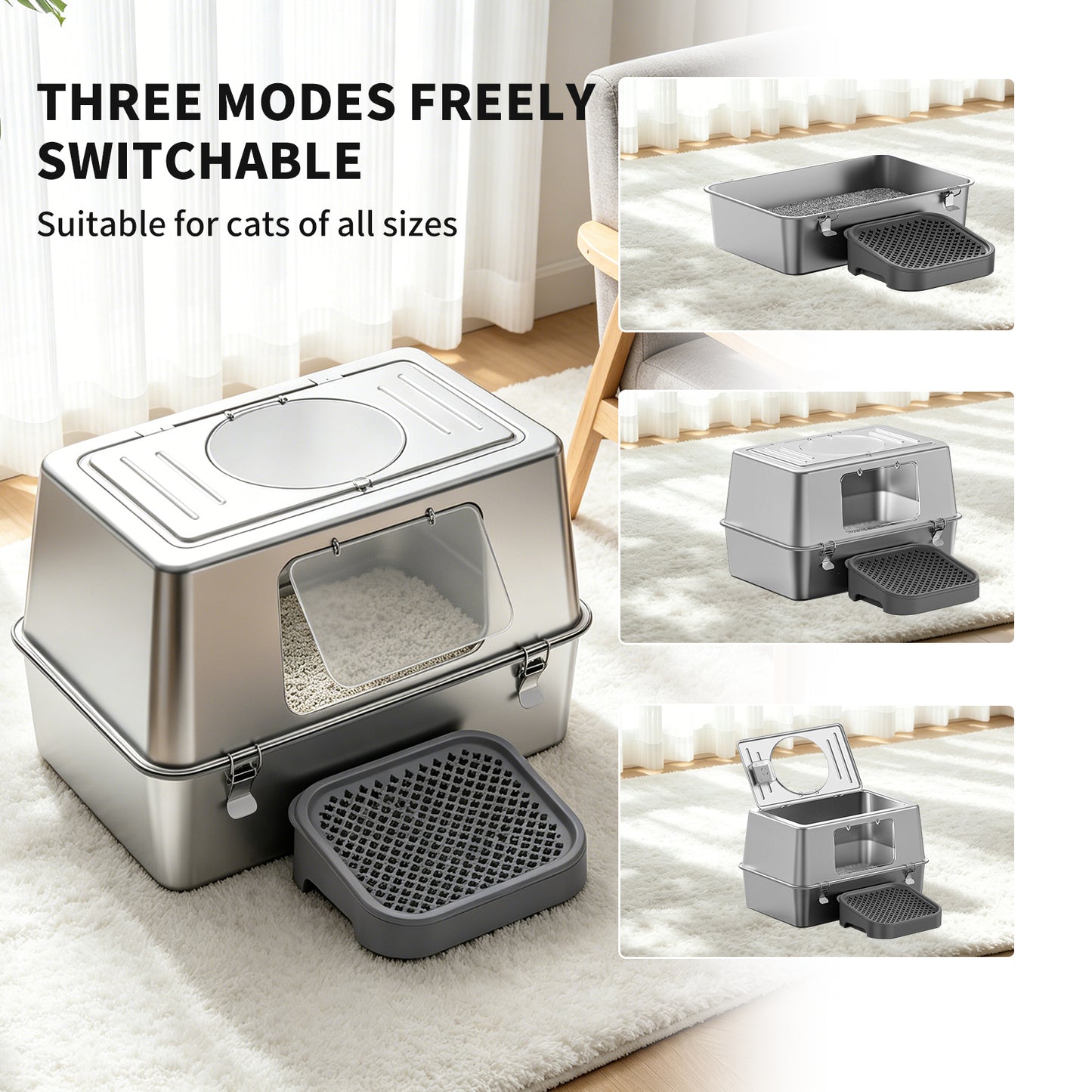 Only Self Pickup---All-stainless Steel Cat Litter Box - K1
