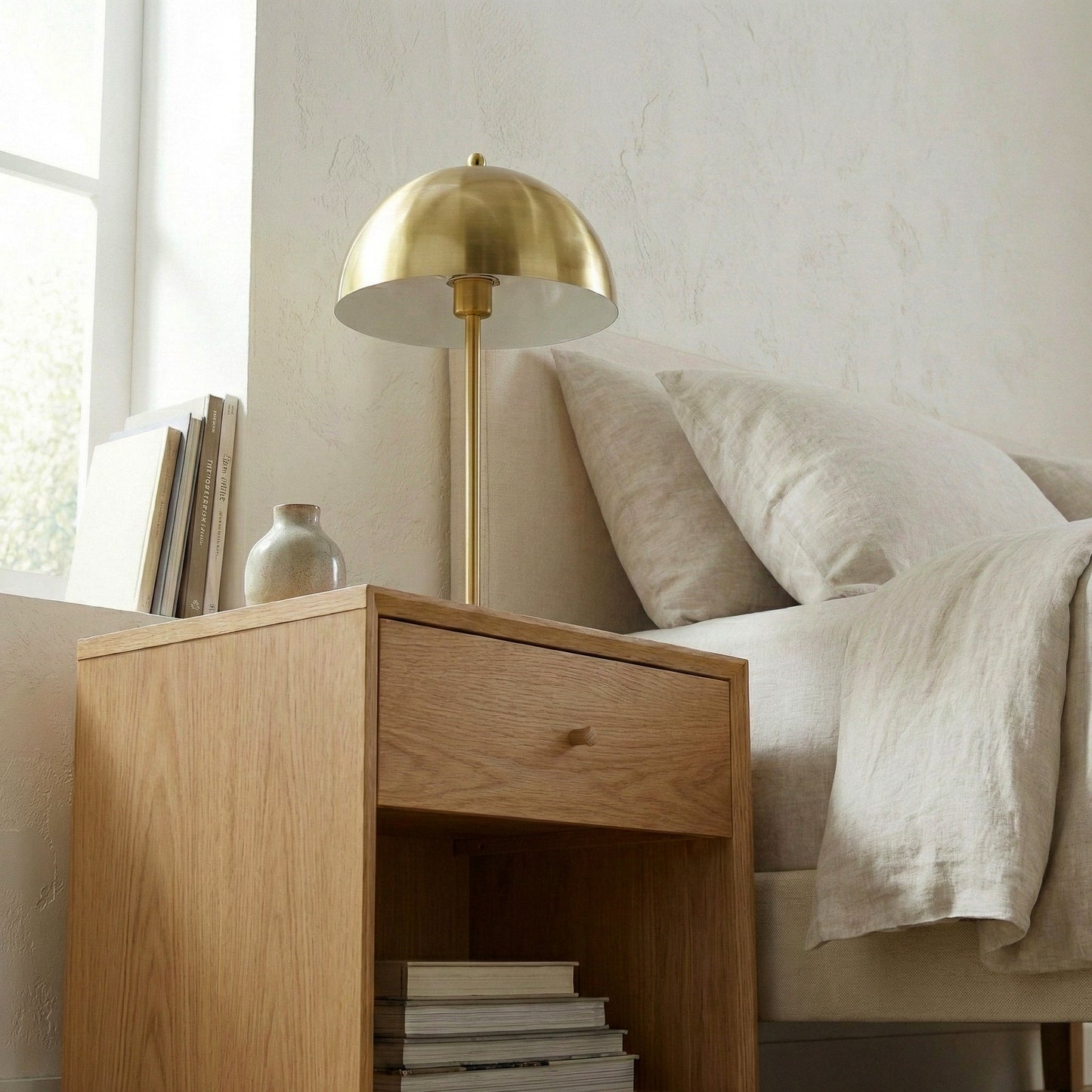 Minimalist Table Lamp Dimmable Table Lamp Fast Delivery Small Bedside Lamps For Night Stands, Living Room, Office,Study Room, Tundra Table Lamp - Gold Outer - White Inner 110-120V