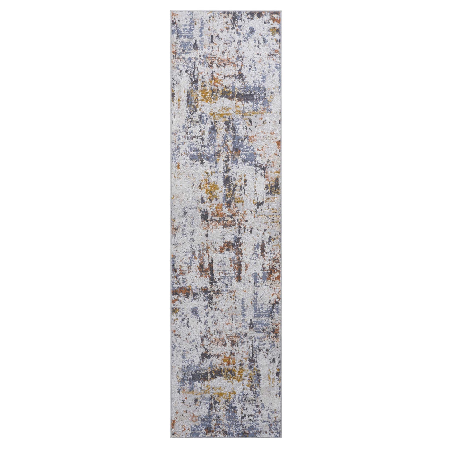 PAYAS 2X8 Ivory  Blue  Abstract Runner Rug