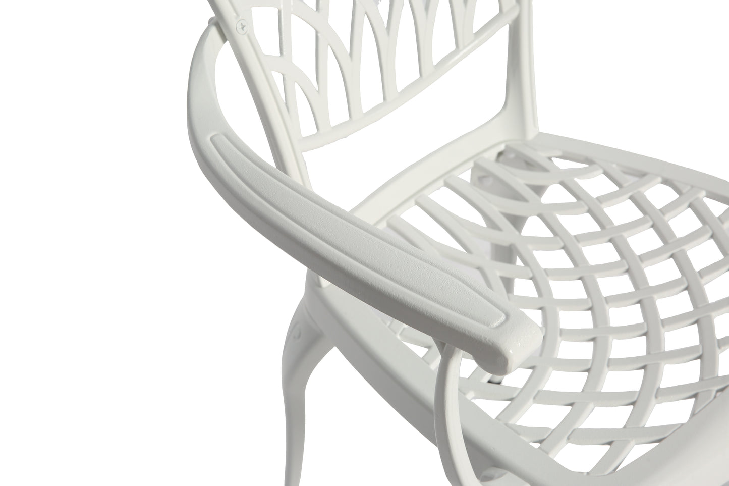 3 Piece Patio Bistro Set Cast Aluminum Bistro Table And Chairs Set Of 2 With Umbrella Hole,All Weather Metal Bistro Table Set,Outdoor Patio Furniture Set For Garden With Cushion White