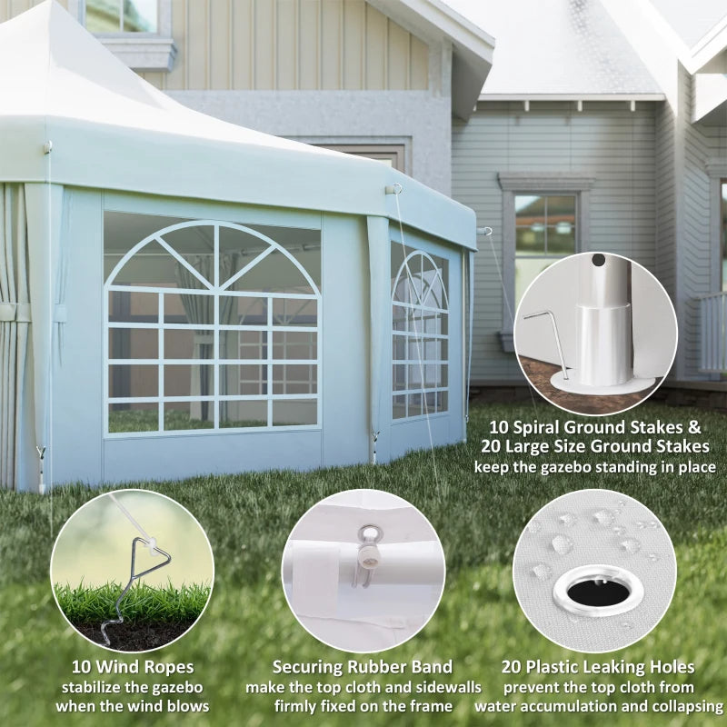 29' X 21' Canopy Party Event Tent With 2 Pull-Back Doors, White,For Multiple Packages Of Goods, Please Pay Attention To The Details, Dimensions, And Weight.