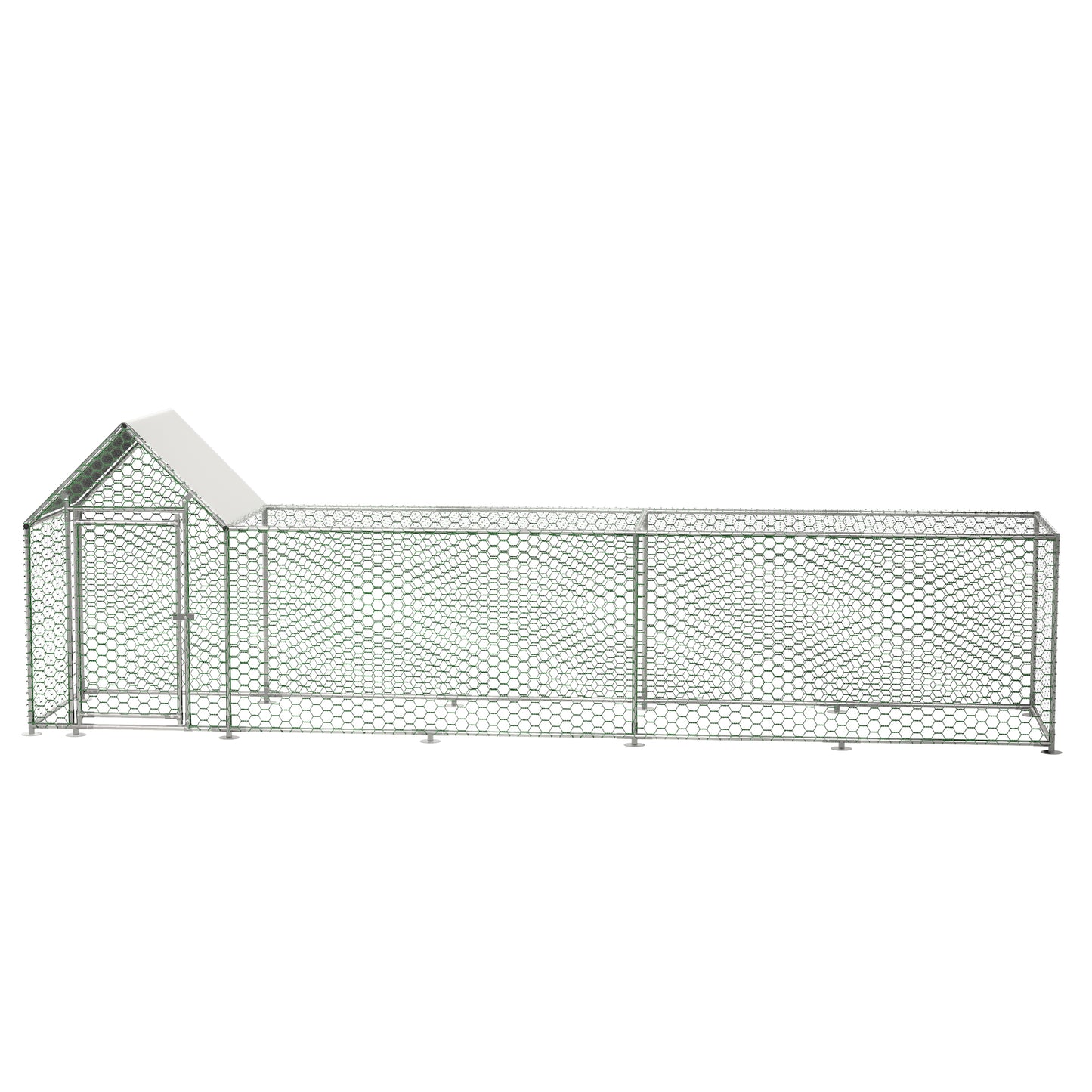 16x3FT Metal Chicken Coop Run Hen House Poultry Habitat Cage W Cover
