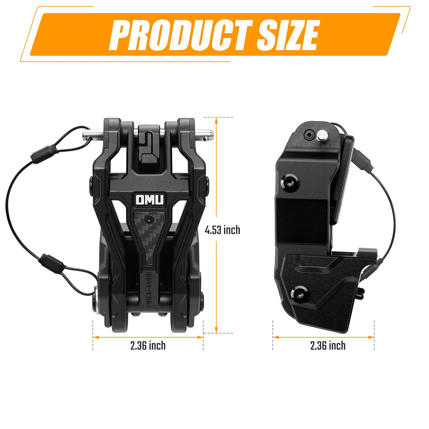 OMU Genesis Series Hood Latch Lock Catch Compatible With 2007-2017 Je-ep Wrangler JK JKU, Aluminum Adjustable Hood Latches For Reducing Hood Shaking, 2 Pcs