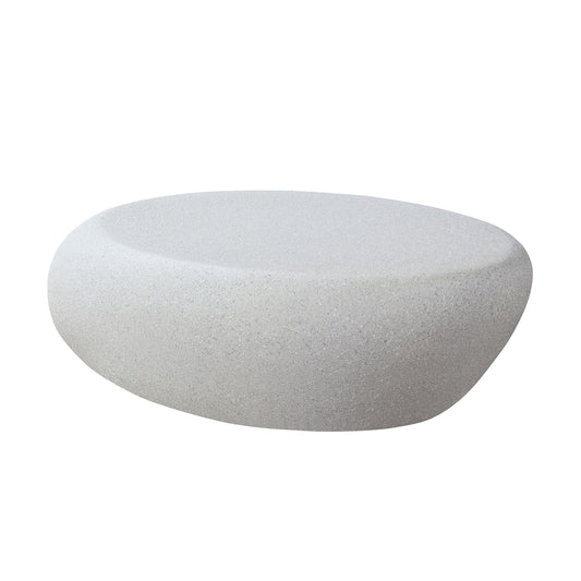 43.31''Fiberglass Elliptical Coffee Table For Living Room Vintage Table,Matte Rocks Table Front Of The Sofa, Irregular Center Table,No Need Assembly
